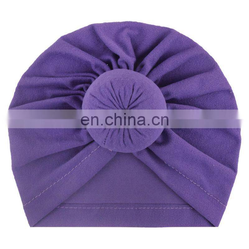 11colors Europe style organic cotton solid color rabbit ear bowknot baby turban hat free choose