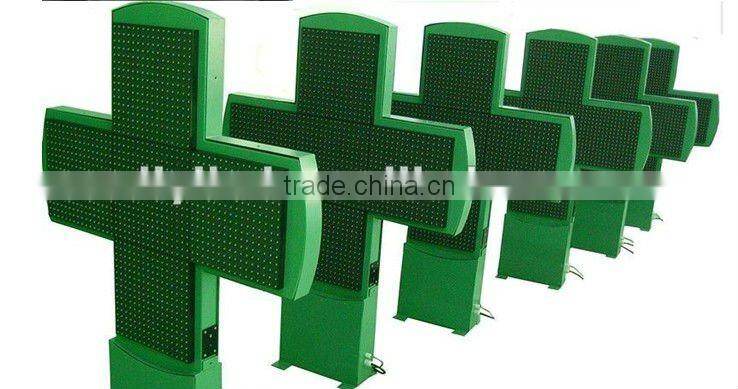 outdoor pure green LED P16 pharmacie croix