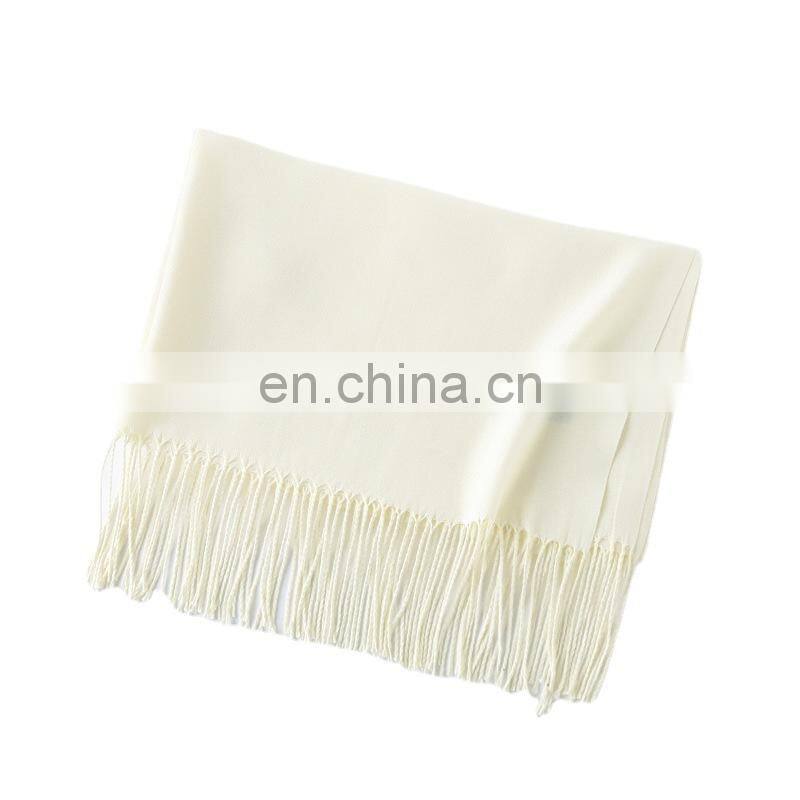 Autumn and winter new solid color cashmere scarf women thickened warm bib shawl gift scarf
