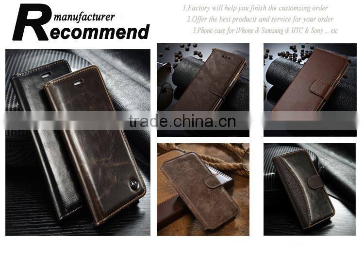 Handmade genuine leather back cover with card holder phone cases for iphone 6 plus bulk buy from alibaba china