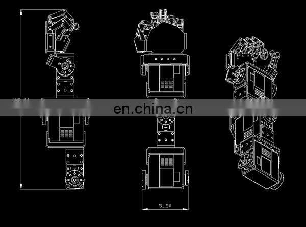 Humanoid Robot Left Hand Right Hand Arm with Fingers Manipulator & Servo for DIY Robotics