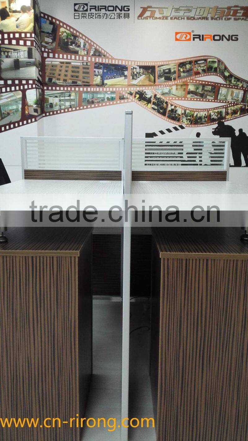RR-168-2412C desktop melamine allumium alloy edge design office table partition