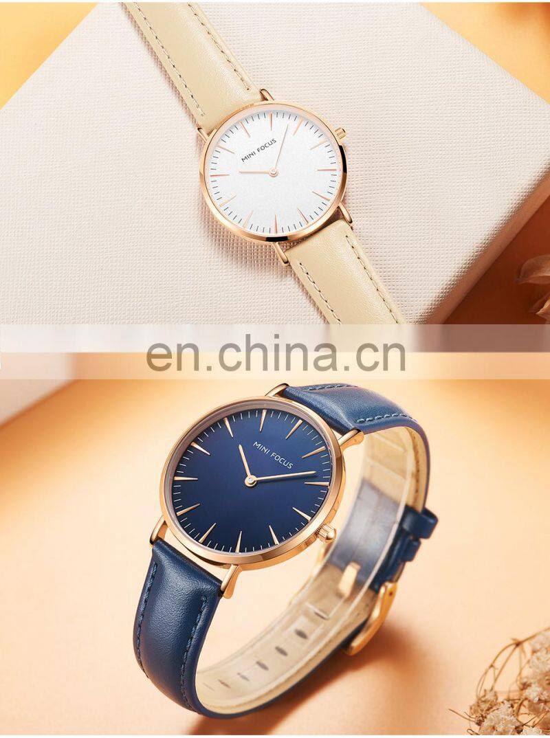MINI FOCUS 0318L Women Quartz Watches Waterproof Girls Dress Brand Luxury Fashion Casual Ladies Watch Leather Strap Wristwatches