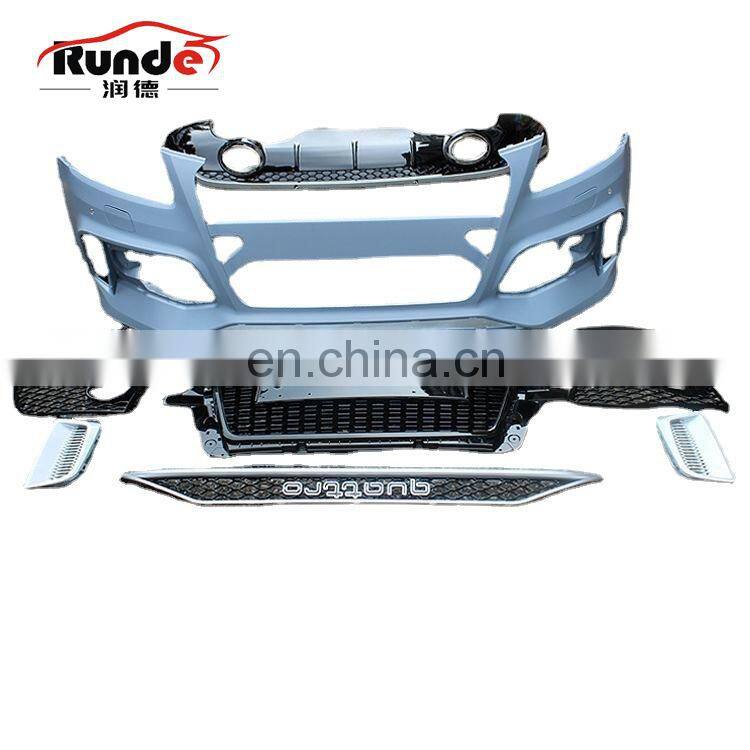 Runde Car Parts PP Material Auto Body Kit include front bumper grille rear lip For Audi Q5 Upgrade to RS Q5 Style body kit
