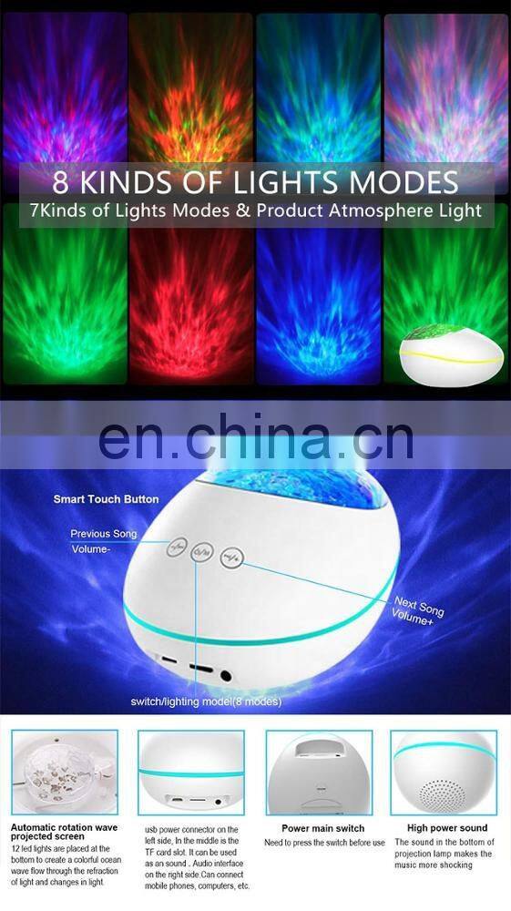White Noise Machine, Bluetooth Speaker Night Light Projector Ocean Wave Star Kids With Remote