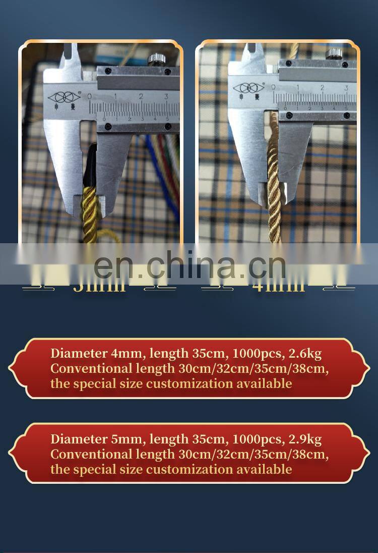 Factory Directly Wholesale colored round premium 3-strand Twisted packing rope with buckle clip for gift boxes paper bag