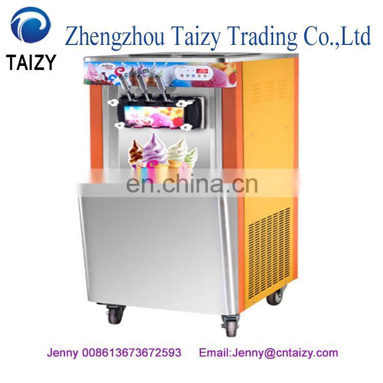 High productivity and low consumption used commercial soft serve 3 flavor vending Ice cream machine/soft ice cream