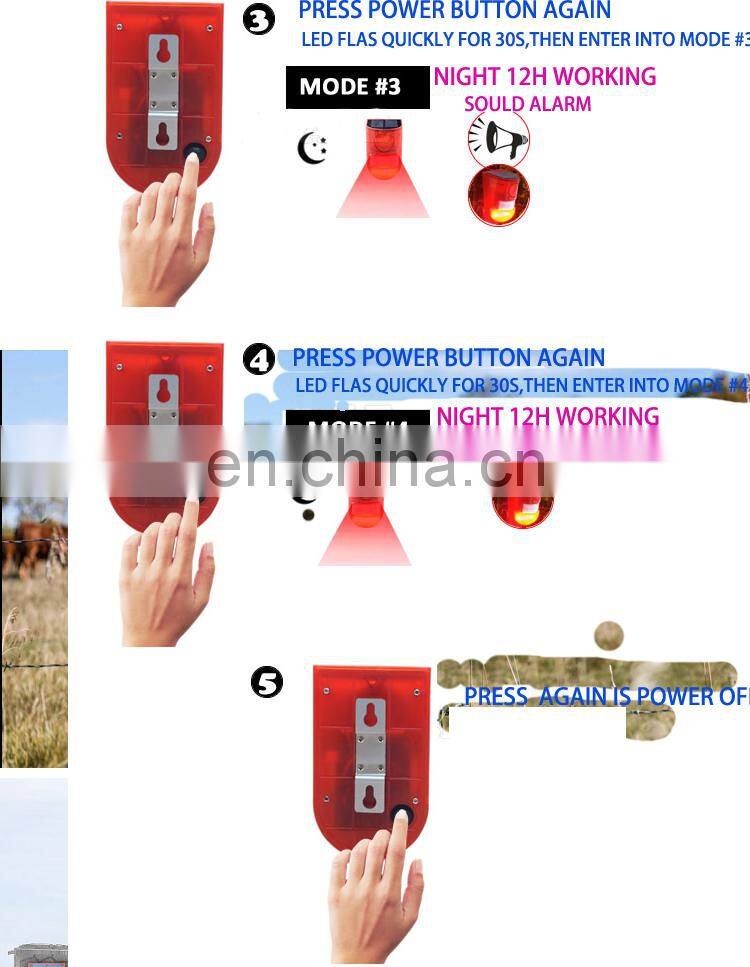 Solar Blinking Led Alarm Light Sensor Outdoor Wireless Solar Power Lamp Alarm