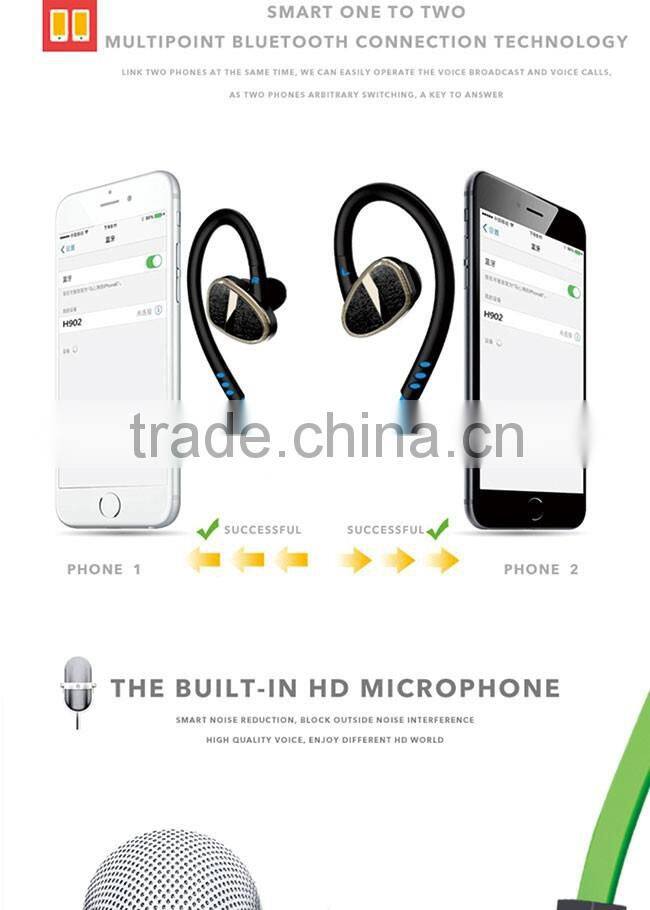 H902 made in china bluetooth headset, telephone headset, stereo headset