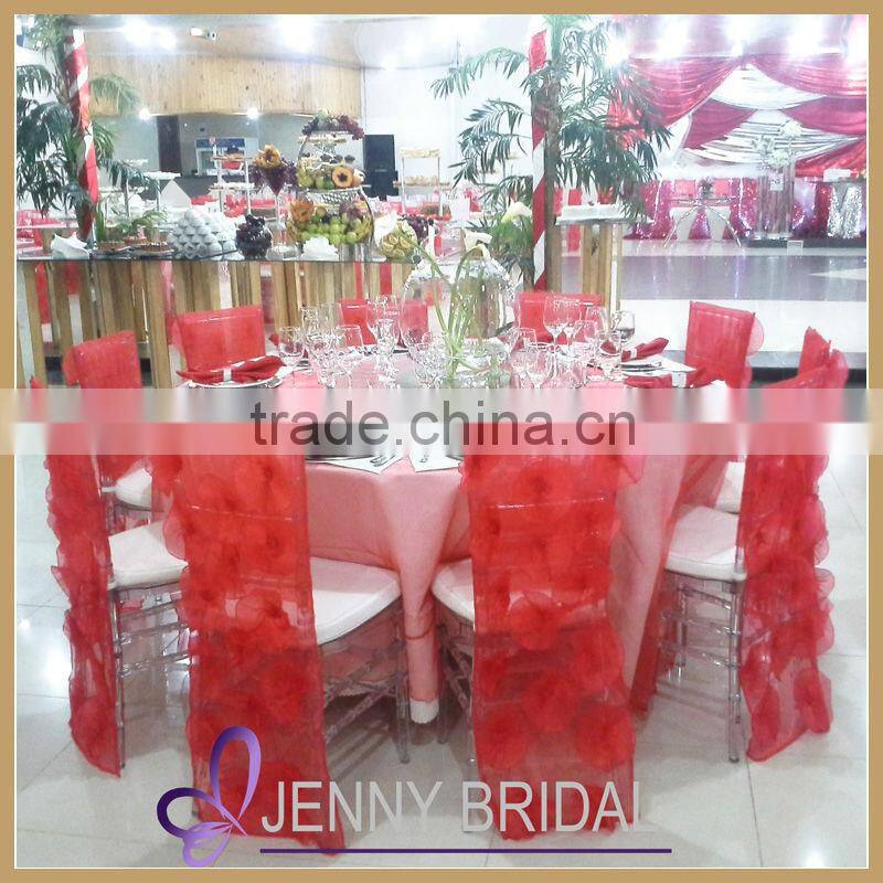 C002M1 fancy organza rosette cover wholesale chair