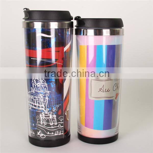 Shenzhen Factory Double Wall Plastic Advertising Tumbler with SS Inner