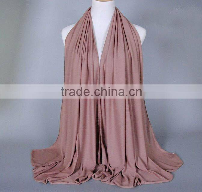Wholesale Fashion Solid Color Plain Elastic Cotton Muslim Jersey Hijab