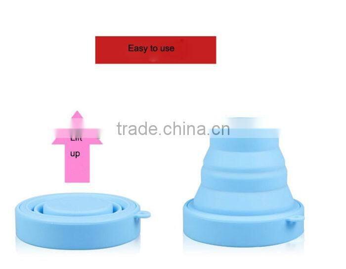 100% Food grade silicone travel mug with silicone sleeve lid,silicone baby travel cu