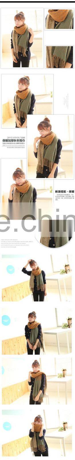 Wholesale Coral Fleece Striped Woven Warm Winter Women Shawls