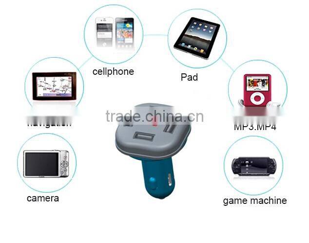 High Power 4 Port USB Car Charger for All Electrical Appliances with USB Charging Interface