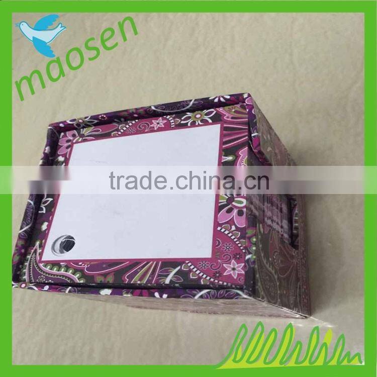 Low price paper cube memo pad with color paper box