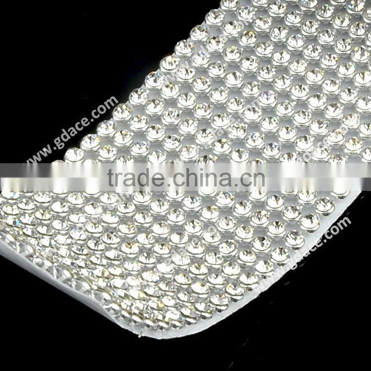 Clear Crystal Cutting Metal Mesh, Sticker Rhinestone Banding, Sticky Crystal Rhinestone Trimming Self-Adhesive for Decoration