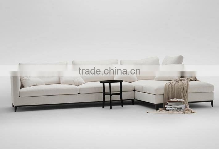 Modern elegant leather sofa set in black New design 2016
