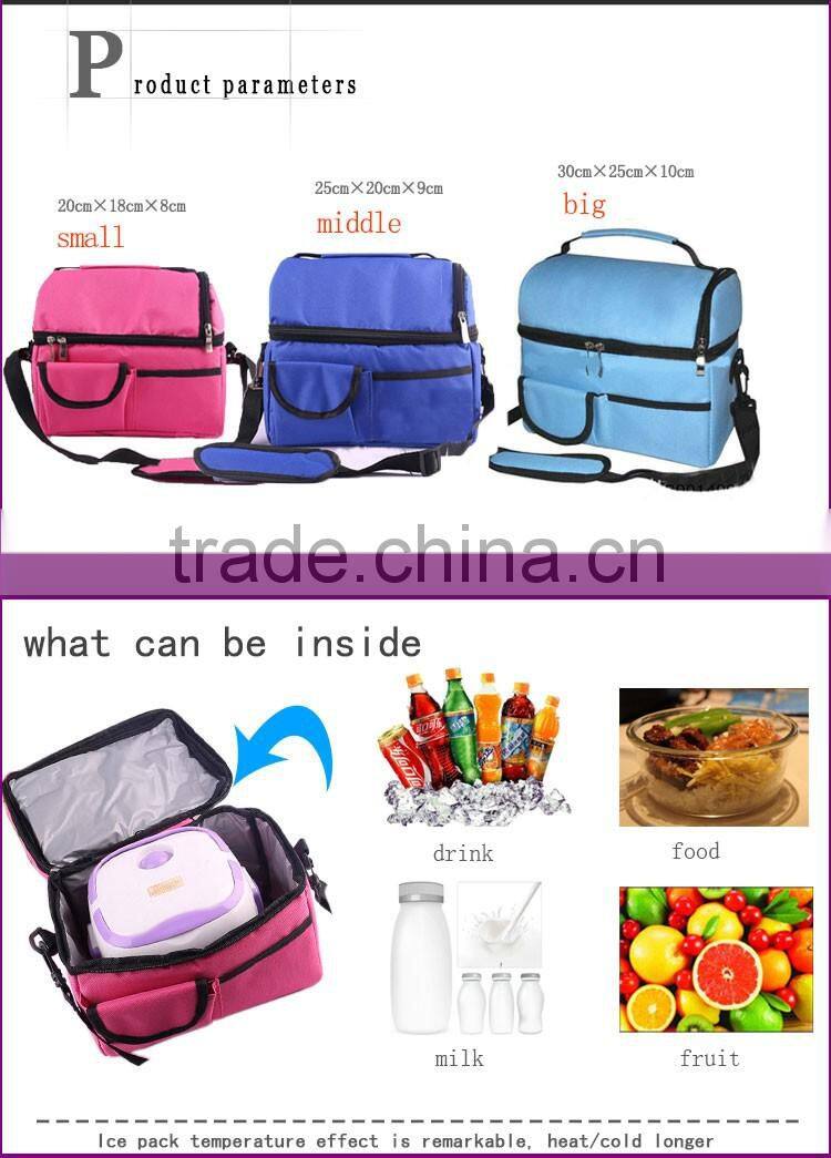 High quality sky blue cooler fitness lunch bag cooler bag warm bag