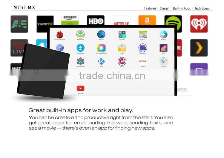 Google Android 5.1 TV BOX Amlogic S905 Fully Loaded KODI Quad Core MINI MX Smart Android TV BOX