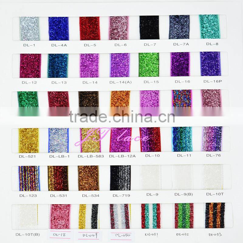 5/8'' glitter elastic- sparkle elastic- shinny elastic hedband- mixed glitter elastic