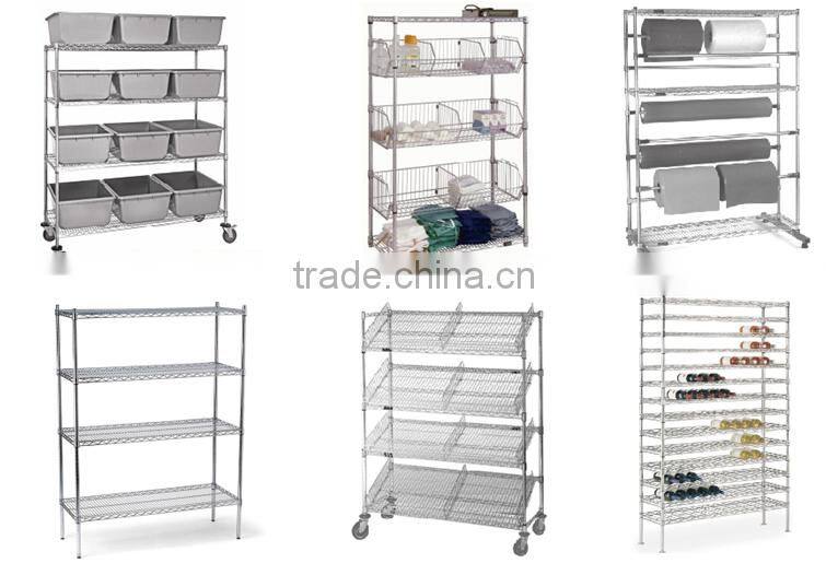 Wire Shelving Type and Single-sided Feature Corrosion Protection storage metallic wire mesh shelving