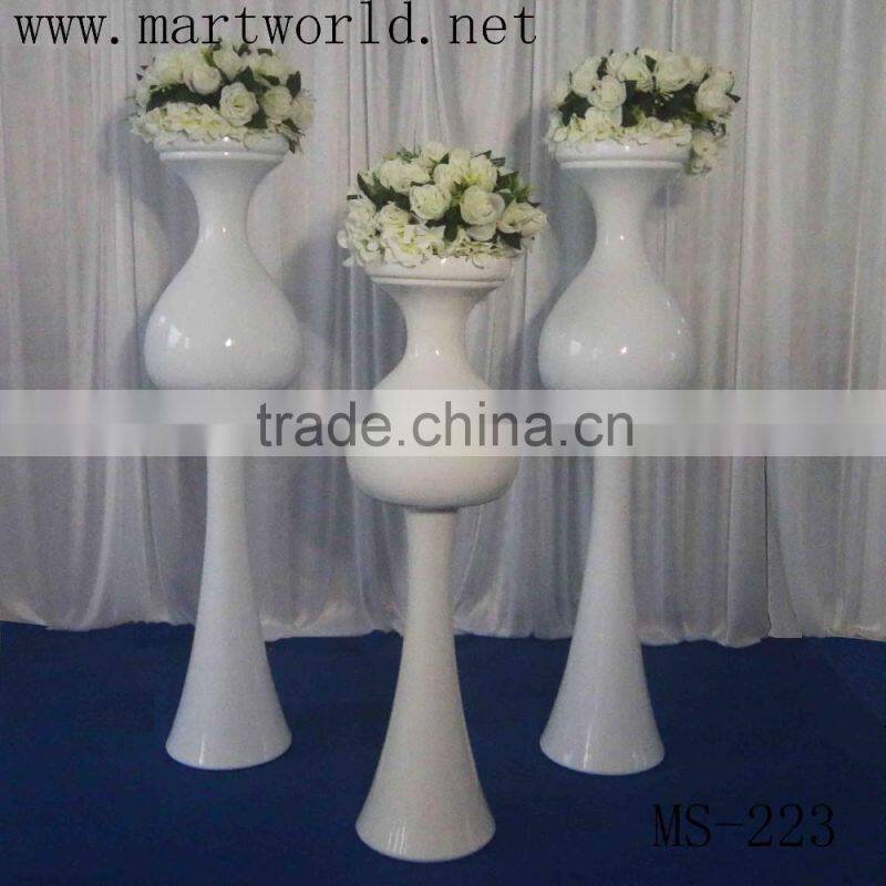 beautiful glass fiber wedding vases columns for sale, flower vase decorative wedding pillars for sale.(MS-223)