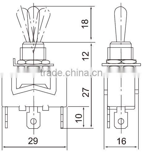 CNTD Tab Terminal Electrical Waterproof Toggle Switch Manufactured In China