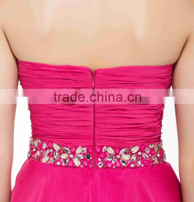 Beautiful Crystal Beaded Sleeveless Fashionable Korean Short Sexy Cocktail Dress Patterns