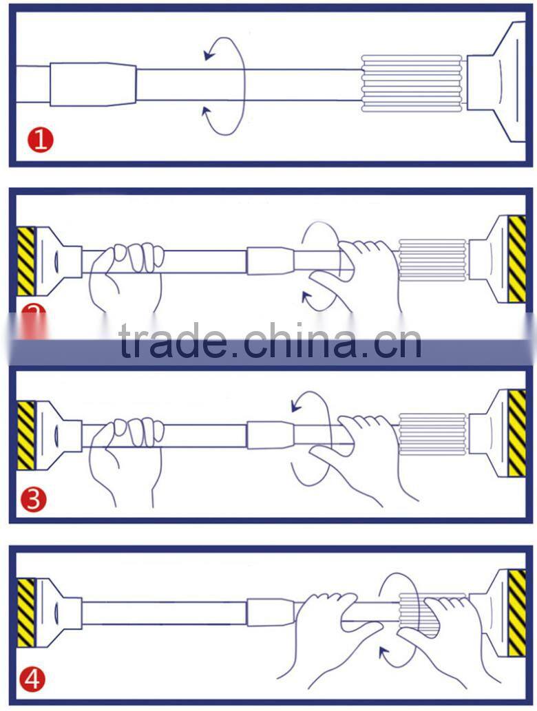 Aluminium bathroom shower curtain rod/Extension telescopic shower curtain pole