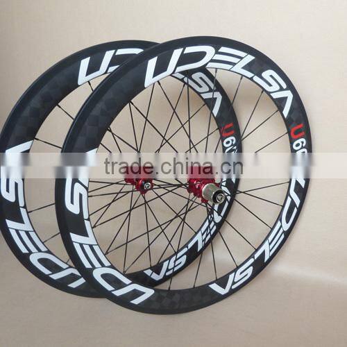 18K matte carbon clincher wheels UDELSA U60 wheels F20H R 24H