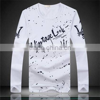 Cheap O-neck Cotton Mens Long Sleeve Tshirt