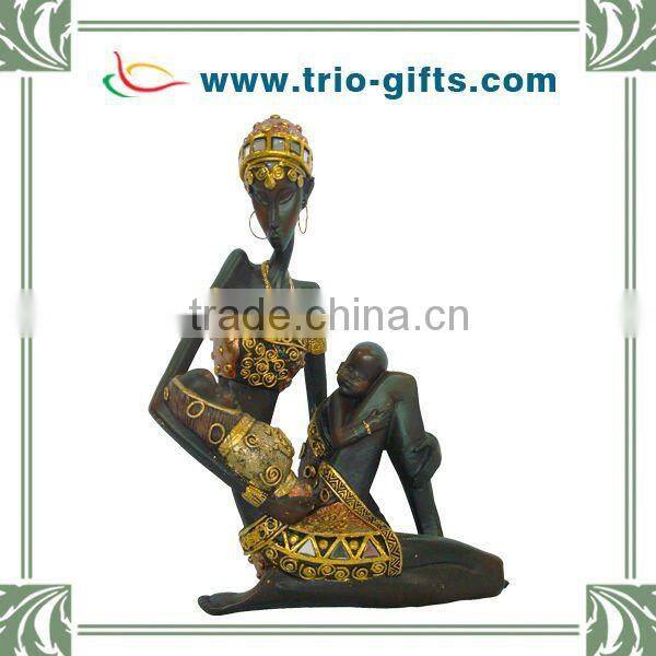 Decorative crafts polyresin african sculpture