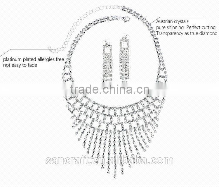 beautiful customized crystal silver bridal jewelry set