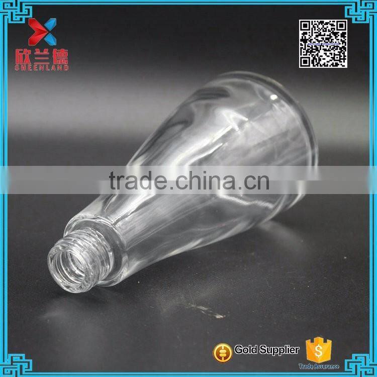 155ml Cone Shaped Clear Glass Aroma Diffuser Bottle with white screw cap