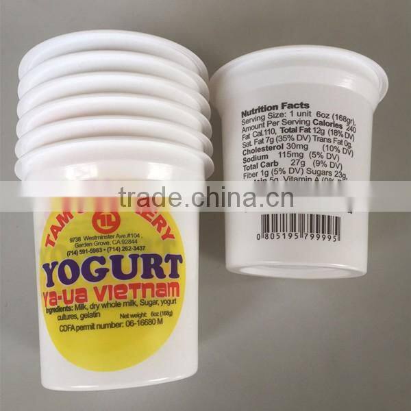 Hot sale yogurt cup, PP yogurt cup, PS yogurt cup with printed foil lid