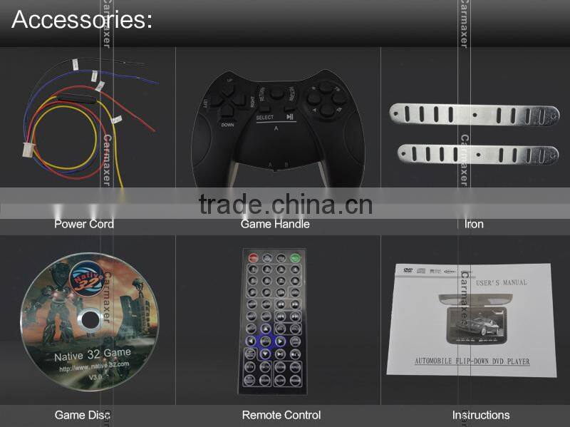 9inch car roof mount dvd player with usb/sd