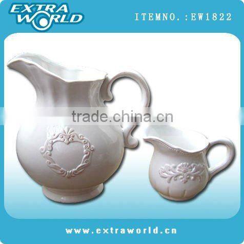 fruited painted ceramic soy sauce and vinegar bottle