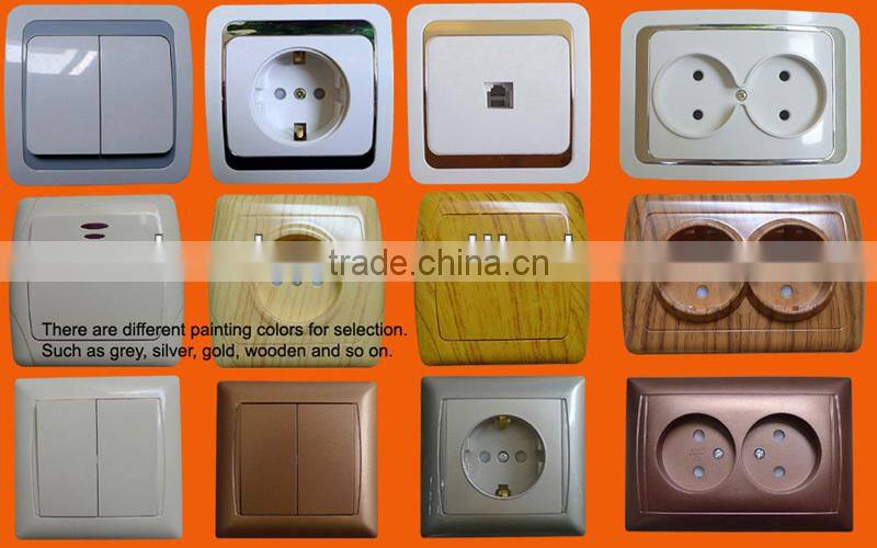 European style flush mounting one gang one way wall switch with light (F6101)