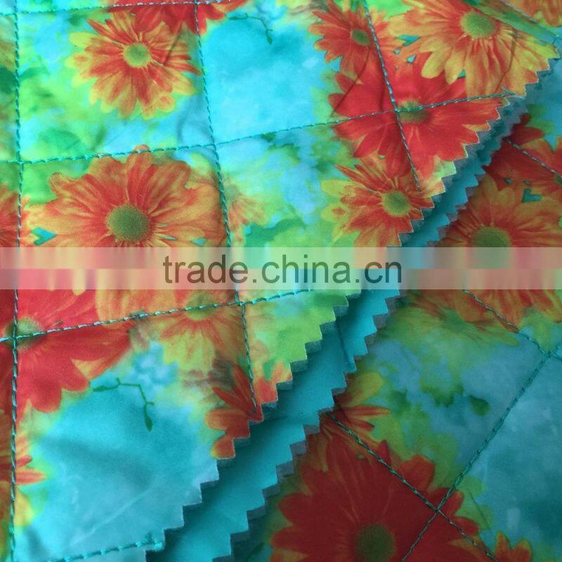 100% polyester printing embroidered fabric,double face quilting fabric