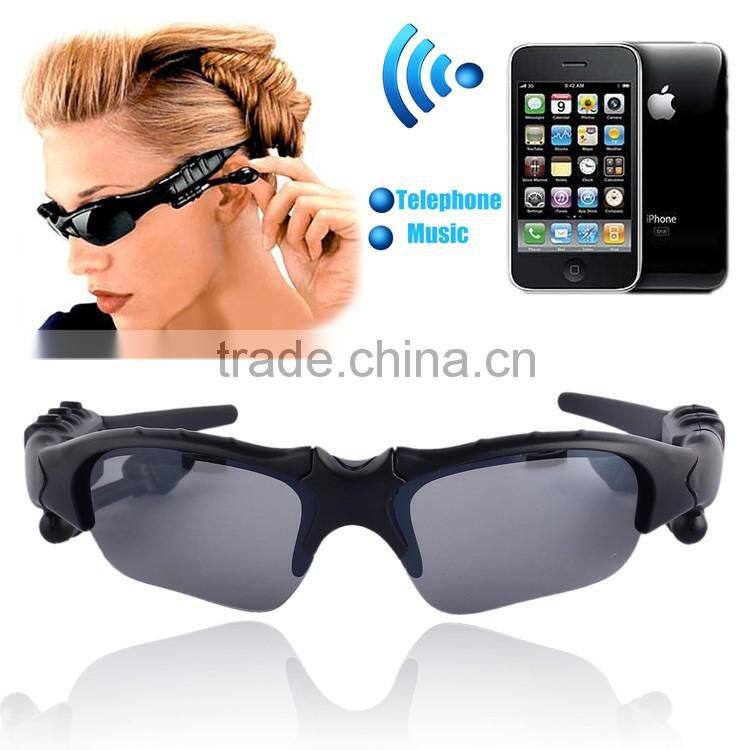 Stock and Fast Delivery Promotional Stylish Sunglasses Headset Bluetooth Headset with Bluetooth 4.0 and Li-Battery