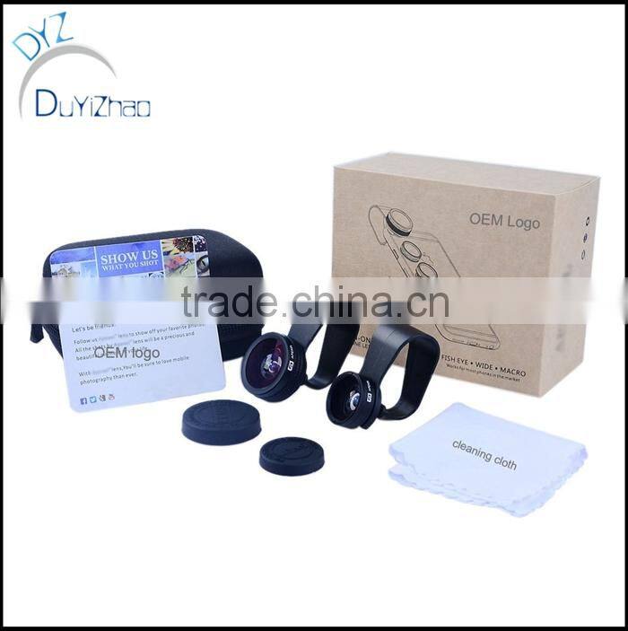 Universal Mobile phone Camera LensWide Angle Fish Eye Macro 3in1 Mobile Phone Lens