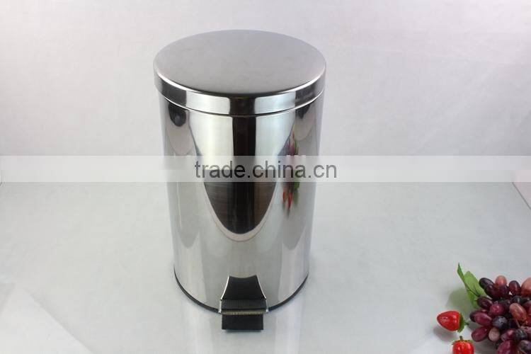 Kitchen stainless steel trash can/waste container with pedal/kitchen trash can