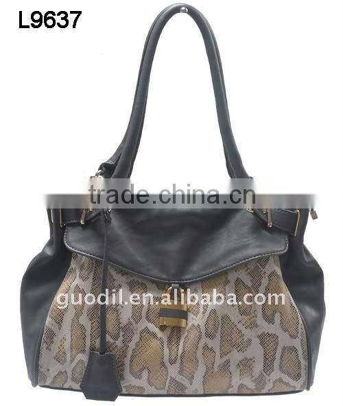 Animal printed fashion ladies handbags with padlock 2012