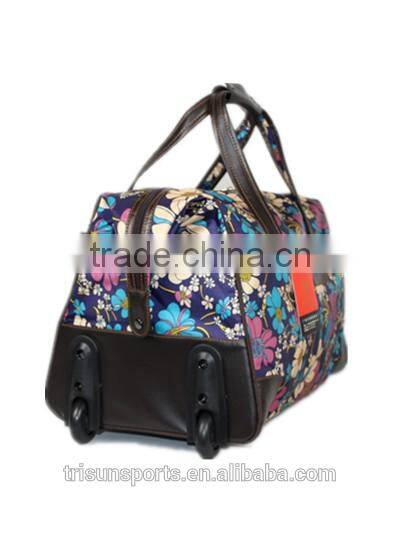 new style expandable colorful printing travel rolling duffel nice bag