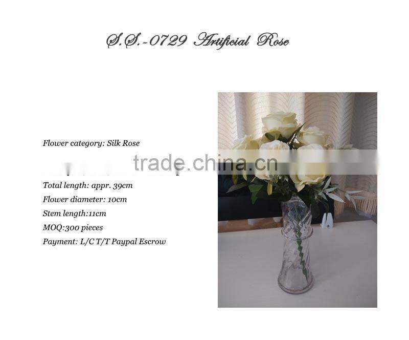 high quality artificial rose yellow bouquet