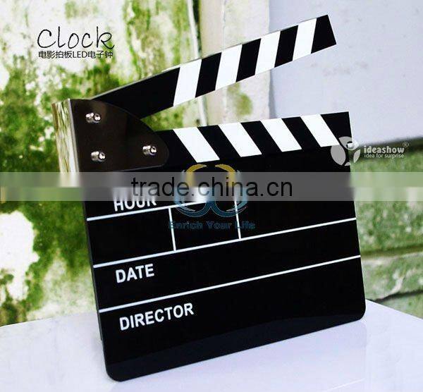 Movie Slate Clapper Director Action Board LED Digital Alarm Clock