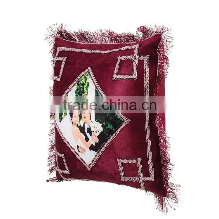 Wine color sublimation pillow case ,square shape
