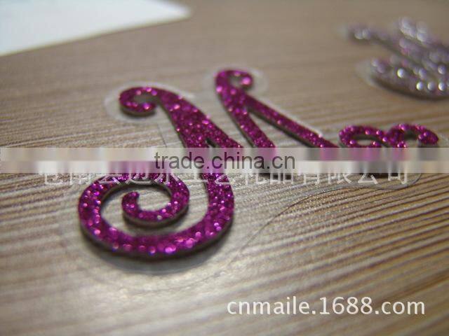 Eco-friendly DIY adhesive golden glitter letter sticker