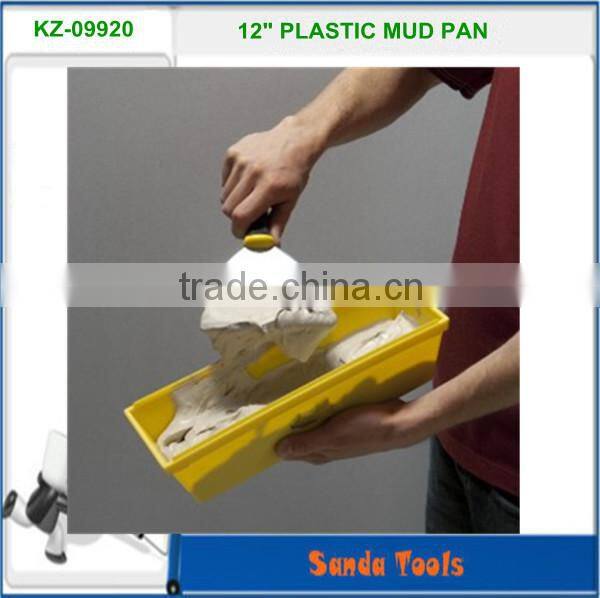 12" red plastic mud pan
